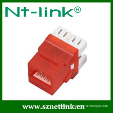 Jaune à 180 degrés cat6A rj45 keystone jacks